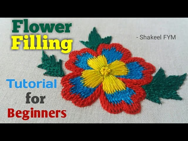 Embroidery Stitches for Beginners | Flower thread filling | Aari Work