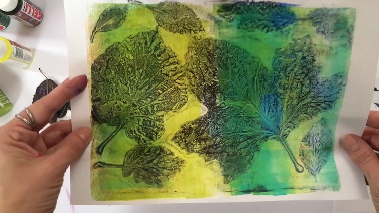 Gelli Arts ® - 3 ways of printing with leaves by Birgit Koopsen