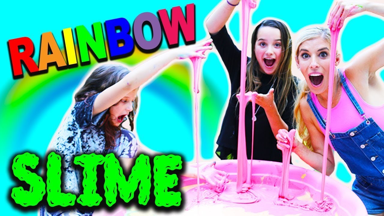 Giant Rainbow Slime with Rebecca Zamolo and Hayley LeBlanc, Annie LeBlanc