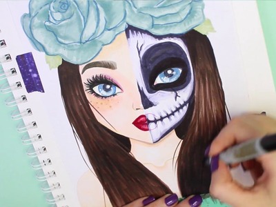 ???? Halloween Topmodel malen | Malvideo | How to draw halloween make up || Foxy Draws