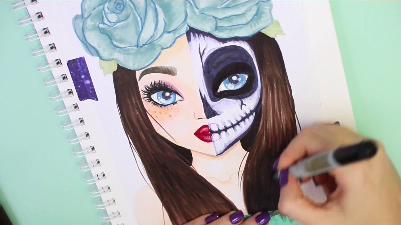 Halloween Topmodel malen, Malvideo, How to draw halloween ...