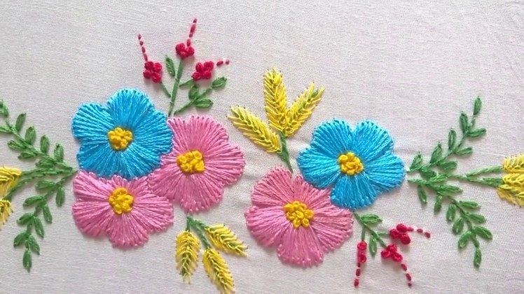Hand embroidery designs. Tiny design for cushion covers.