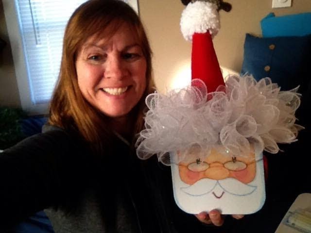 Here is another way to make the Dollar Tree Sant Hat Topper for Santa box