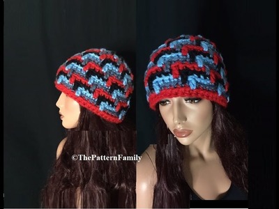 How to Crochet a 3D Beanie Hat Pattern #149│by ThePatternfamily