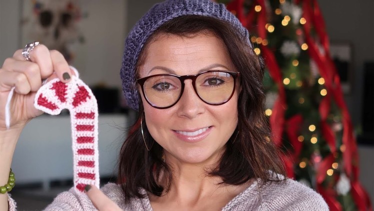 How to Crochet A Candy Cane Ornament !