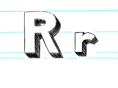 How to Draw 3D Letters R - Uppercase R and Lowercase r in 90 Seconds
