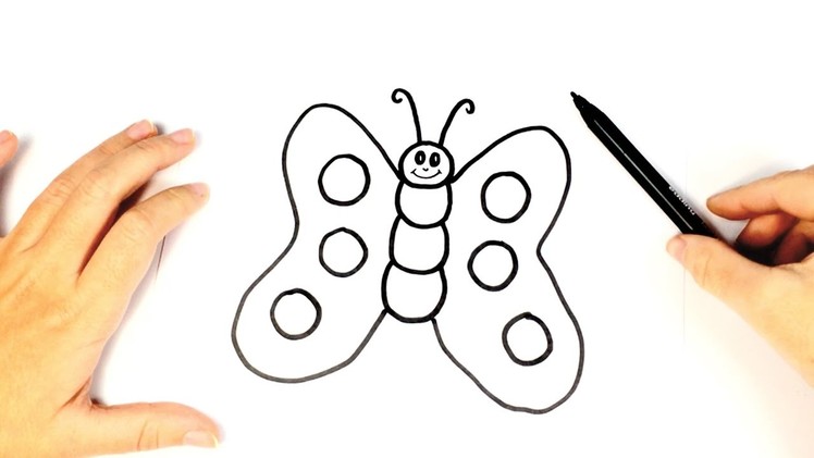 How to draw a butterfly for Kids | Easy Butterfly drawing Tutorial
