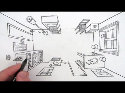 How to Draw a Room in One Point Perspective: A Bird's Eye View