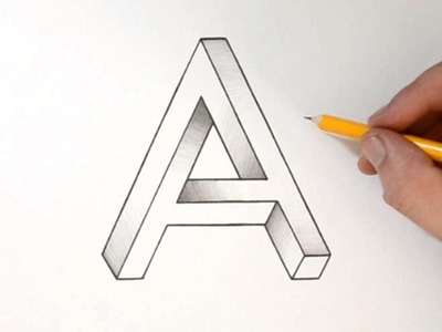 How to Draw an Impossible Capital Letter A - Optical Illusion