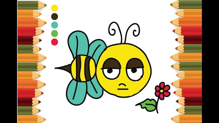 How to Draw Bee and coloring for Kids