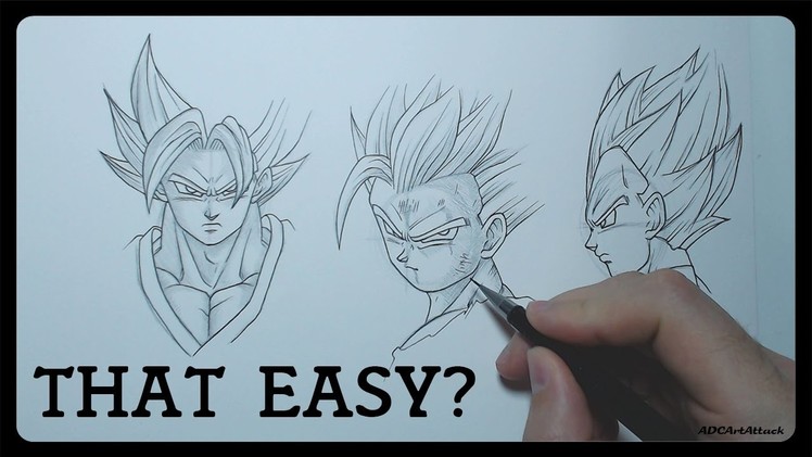 How to draw Dragonball Characters - EASY Tutorial