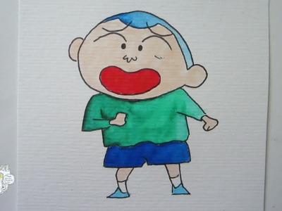 How to draw Masao from Crayon Shin Chan マサオ