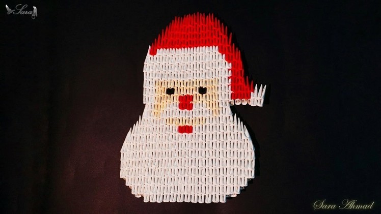 How to make 3d origami santa claus 2