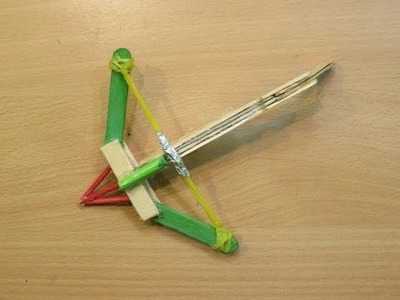 How to Make a mini Crossbow Using Pop stick (Home made Weapon ) -  Easy ballesta casera Tutorials
