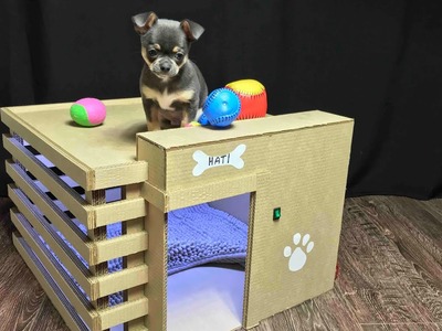 How to Make Amazing Puppy Dog House from Cardboard