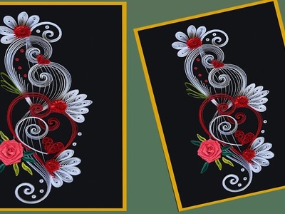 How to make Beautiful Quilling Flower Design  Greeting Card | Paper Quilling Art