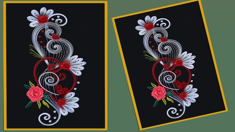 How to make Beautiful Quilling Flower Design  Greeting Card | Paper Quilling Art