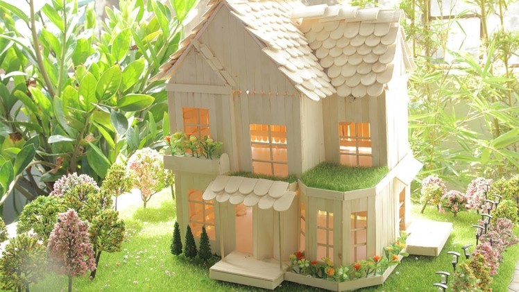 How to make Popsicle Stick House and Garden