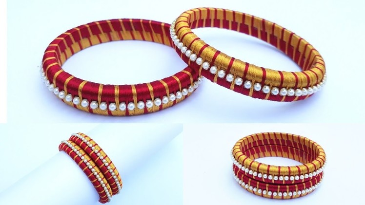 How To Make Silk Thread Bangles | Designer Fancy Side Bangles | DIY Tutorial | Uppunuti Home