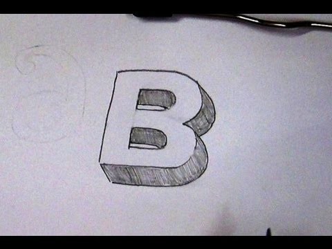 How To Write Letter B In 3D. Easy 3D Sketch Tutorial For Kids