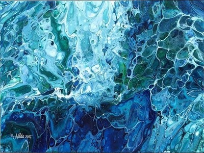 Into the Ocean, jewelry making, fluid acrylic pour dirty cup flip cup cells silicone