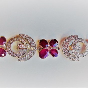 Ruby and zircon Bracelet/Valentines Day Gift for her/Birthday gift for her