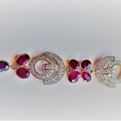 Ruby and zircon Bracelet/Valentines Day Gift for her/Birthday gift for her