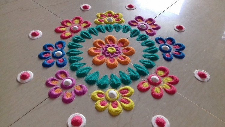 ** Simple and Easy Rangoli Designs** Innovative rangoli designs with colours