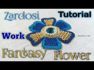 Zardosi Embroidery Fantasy Flower | Zardosi work | Aari work | Flower Design