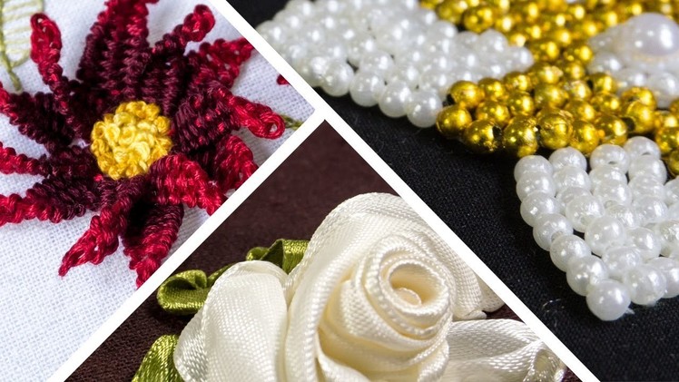 3 Types of Embroidery Flowers | Ribbon | Beads | Threads