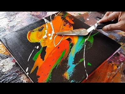 Abstract painting. Palette knife. Acrylics. Easy. Demonstration