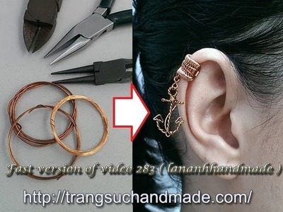 Anchor ear cuff from copper wire (Fast version ) 282