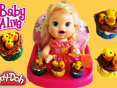 BABY ALIVE SNAKIN SARA EATS EASTER CUP CAKES PLAY DOH