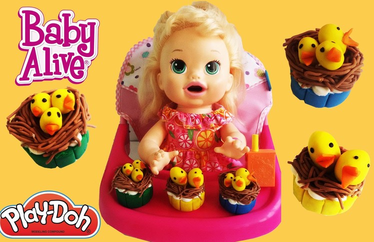 BABY ALIVE SNAKIN SARA EATS EASTER CUP CAKES PLAY DOH