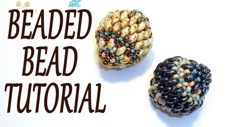 Beaded bead tutorial - How to make a beaded bead - Miniduo beaded bead tutorial - Beading tutorial