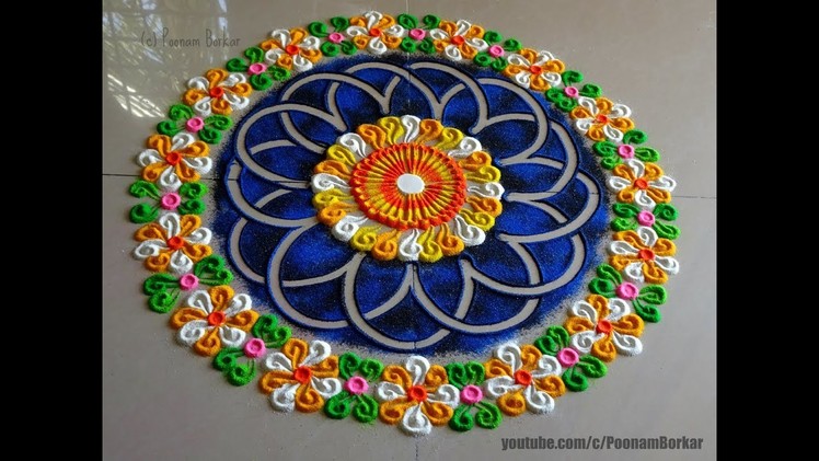 Beautiful and unique rangoli design | Innovative rangoli designs by Poonam Borkar