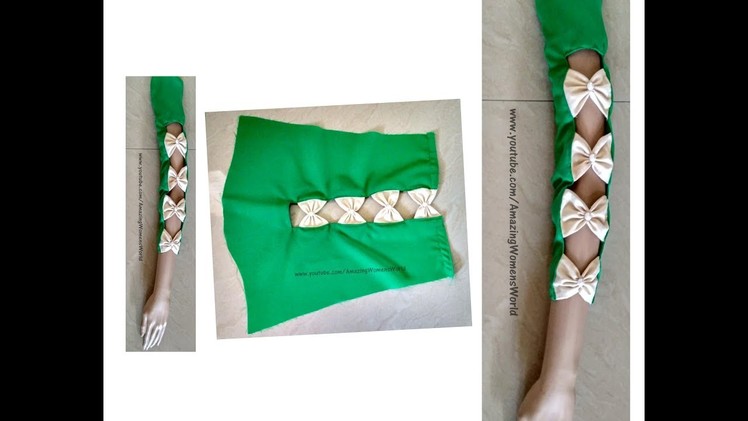 Beautiful Bow Straps Sleeves ( Baju ) Making for Churidars ,Kurtis, Saree Blouses, Dresses