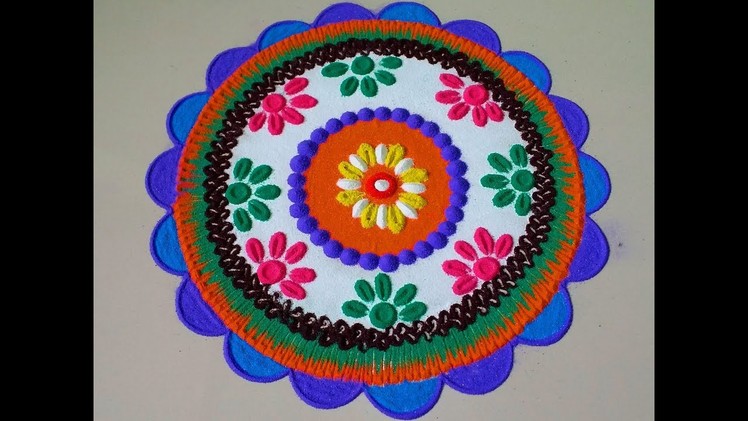 Beautiful dark circle rangoli design.by DEEPIKA PANT
