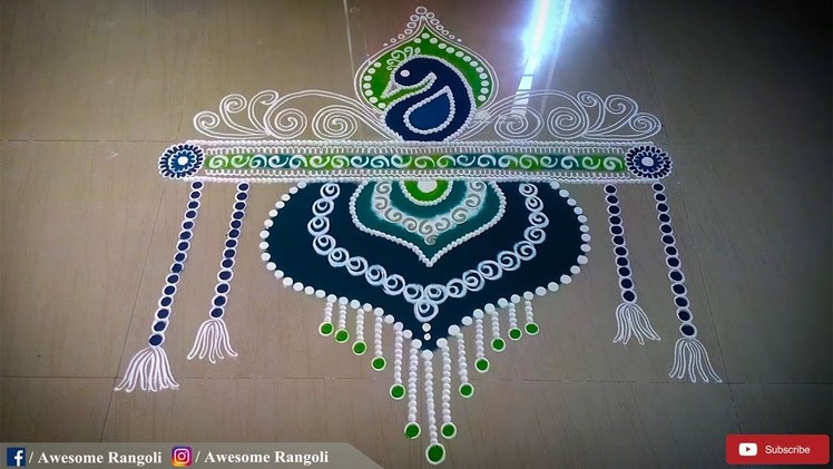 Beautiful Door Rangoli Design for Diwali | Door Kolam | Door Muggu