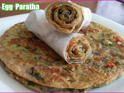 Crispy egg paratha recipe | homemade restaurant-style flaky layered egg paratha roll-anda paratha-