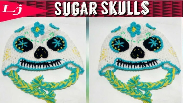 Crochet Sugar Skull Hat  - Crochet Day of the Dead Skull