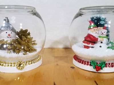 DIY waterless Christmas snow globes
