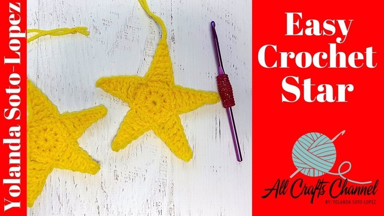 Easy Crochet Star,  Great for Christmas Decorating - Beginner level