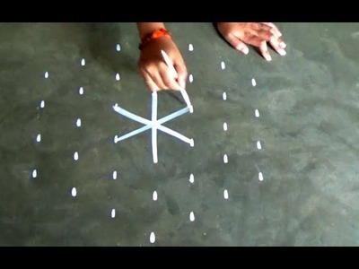 Easy dotted rangoli designs,Dotted kolam designs, muggulu designs with dots