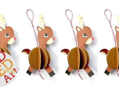 Easy Paper Reindeer Ornament DIY - including Printable - DIY Christmas Ornaments Paper