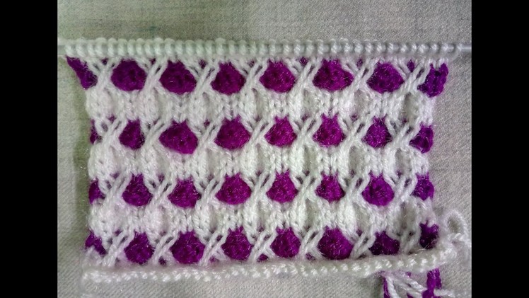 Easy Two Color Knitting Pattern No.51|Hindi
