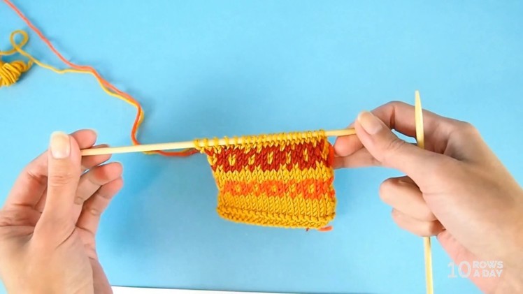 Easy way to knit Fair Isle and other stranded colorwork in the round and flat