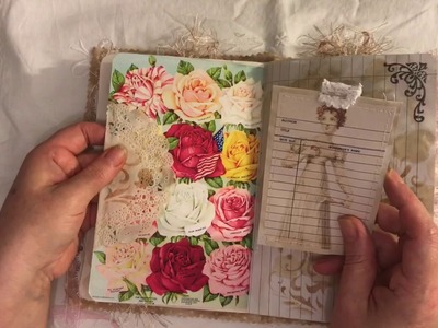 Fabric covered Jane Austen vintage junk journal