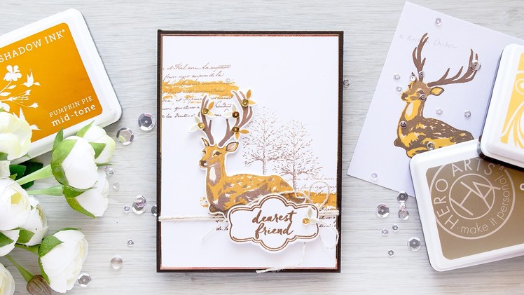 Fall Card with Holiday Stamps & Easier Way to Align Color Layering Images