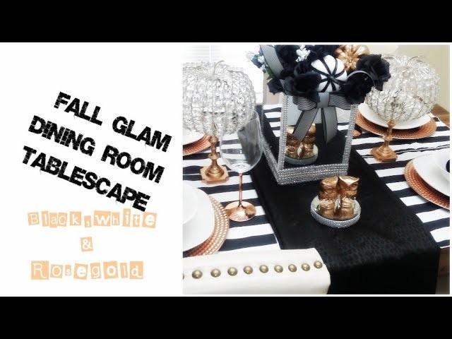 GLAM Tablescape|  Black, White and Rosegold TABLESCAPE| AmoVee French Press|